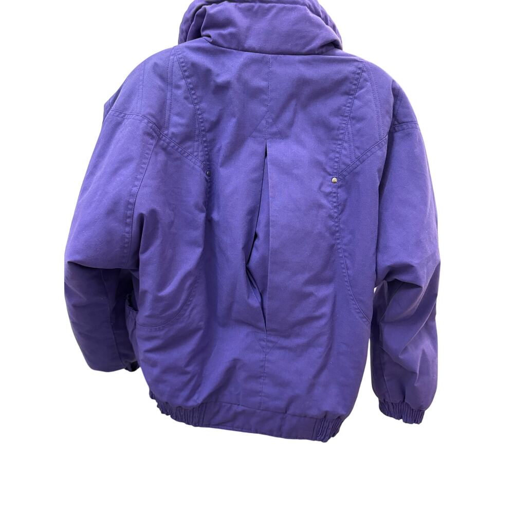 Vintage 80s Ville Franche Women Size M Purple Jacket zipped Snap button closure - Picture 4 of 6